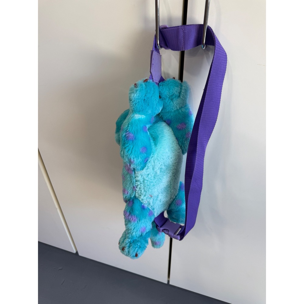 Disney Parks Monsters Inc Sulley Plush Backpack Crossbody Bag Turquoise Purple - Picture 4 of 5